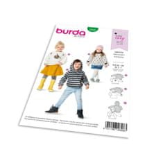 Burda Strih Burda 9308 - Detská mikina, mikina s kapucňou, sveter