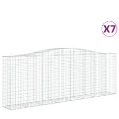 Petromila vidaXL Oblúkové gabionové koše 7 ks 400x50x140/160 cm pozink. železo