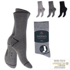 Footstar Teplé 3 páry froté bavlnených ponožiek s elastanom ŠEDÉ Veľkosť: 35-38