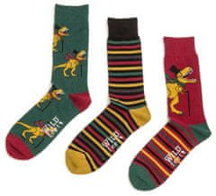 WILD feet Pánske módne veselé vtipné ponožky WILD feet T-REX 3 páry