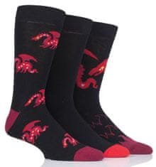 WILD feet Pánske módne veselé vtipné ponožky WILD feet DRAK 3 páry
