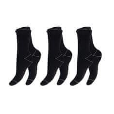 Footstar Teplé 3 páry froté bavlnených ponožiek s elastanom ČIERNE Veľkosť: 35-38