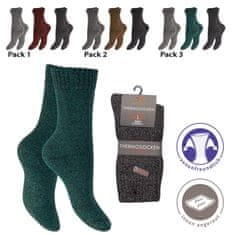 Footstar Dámske 3 páry teplých froté ponožiek s voľným lemom Farba: Červená, Veľkosť: 35-38