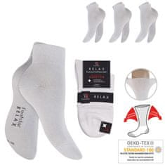 Footstar Znížené 3 páry tenkých ponožiek z bavlny s DIA lemom BIELE Veľkosť: 43-45