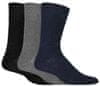 Diabetik Gentle Grip 3 páry pánske ponožky so zdravotným lemom Farba: Tmavá