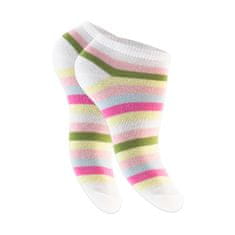 Footstar Detské 4 páry bavlnených členkových ponožiek Prúžkované Farba: Ružová, Veľkosť: 23-26