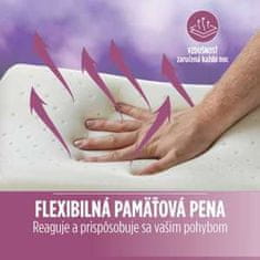 Anatomický vankúš z pamäťovej peny Lavender Memory - 30x50x7/9 cm