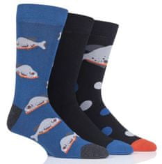 WILD feet Pánske módne veselé vtipné ponožky WILD feet PIRAŇA 3 páry