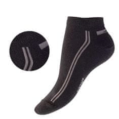 Footstar Pánske 4 páry členkových bavlnených ponožiek Tmavé s pruhom Veľkosť: 39-42