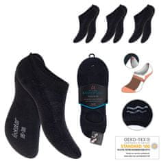 Footstar Bavlnené 3 páry členkových ponožiek s froté chodidlom, ČIERNE Veľkosť: 43-45
