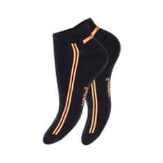 Footstar Pánske 4 páry členkových ponožiek z bavlny Čierne s pruhom Veľkosť: 39-42
