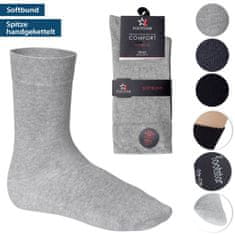 Footstar Pánske 3 páry bavlnených ponožiek s voľným lemom Šedý MIX Veľkosť: 39-42
