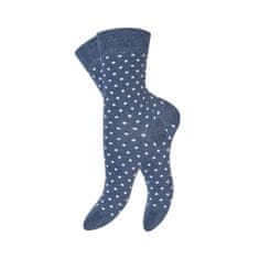 Footstar Dámskych 5 párov bavlnených ponožiek Modré kvety Veľkosť: 35-38