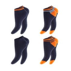 Footstar Pánske 4 páry členkových ponožiek z bavlny Modro Oranžové Farba: Oranžová, Veľkosť: 39-42