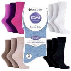 IOMI Diabetik Gentle Grip 3 páry dámske ponožky so zdravotným lemom Farba: Biela