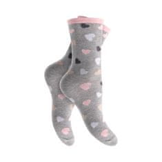 Footstar Dámskych 5 párov bavlnených ponožiek Šedo Ružové vzory Veľkosť: 35-38