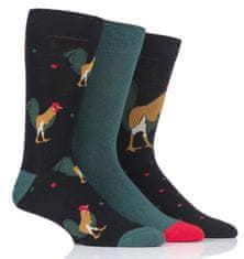 WILD feet Pánske módne veselé vtipné ponožky WILD feet KOHÚT 3 páry