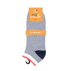 Footstar Detské 4 páry bavlnených členkových ponožiek Bodky, prúžky Farba: Modrá, Veľkosť: 19-22