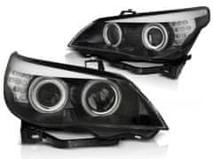 TUNING TEC Predné svetlá BMW E60/E61 03-07 ANGEL EYES CCFL ČIERNE LED BLINKR