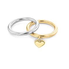 Calvin Klein Romantická bicolor súprava oceľových prsteňov Captivate 35000326 (Obvod 52 mm)