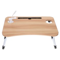 WOWO Portatívny skladací stolík na notebook s USB stojanom pre pohodlné použitie v posteli
