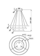 MAYTONI MAYTONI Závesné svietidlo Rim 3000K 115W MOD058PL-L100B3K