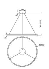 MAYTONI MAYTONI Závesné svietidlo Rim 3000K 61W MOD058PL-L54BS3K