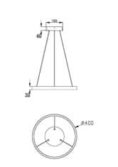 MAYTONI MAYTONI Závesné svietidlo Rim 3000K 25W MOD058PL-L22BS3K