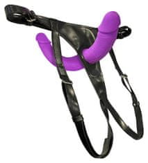 You2toys Sweet Smile Super Soft Double Strap-On (Purple), připínací penis pre ňu