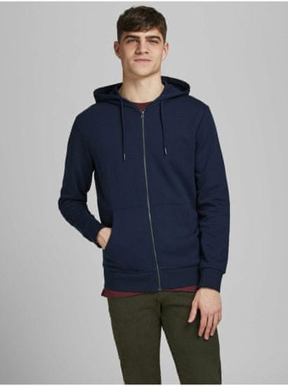 Jack&Jones Tmavomodrá basic mikina s kapucou Jack & Jones