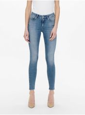 ONLY Modré dámske skinny fit rifle s vyšúchaným efektom ONLY Blush S/32