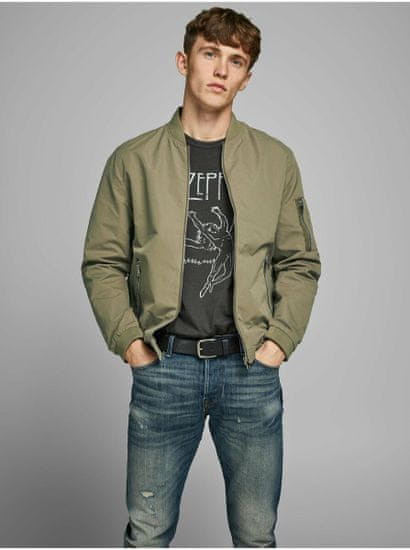 Jack&Jones Kaki vodeodpudivý bomber Jack & Jones Rush