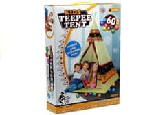 Lean-toys Stan Tipi Indiánsky domček na hranie + 60 loptičiek 155 cm