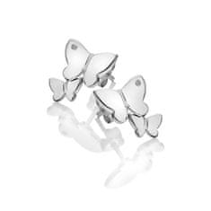 Hot Diamonds Pôvabné strieborné náušnice s diamantmi Flutter DE733