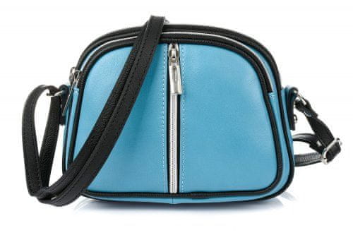 Vera Pelle Vera Pelle K53 Dámska kožená crossbody kabelka svetlo modrá