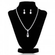 eCa  KOMST23 Pozlátená sada šperkov - náušnice, náhrdelník z nerezovej ocele