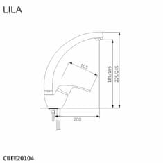 Mereo Lila drezová batéria stojanková s ramienkom nad pákou, výška 245 mm M-CBEE20103 - Mereo