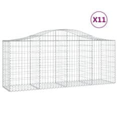 Petromila vidaXL Oblúkové gabionové koše 11 ks 200x50x80/100 cm pozink. železo