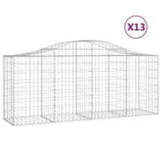 Petromila vidaXL Oblúkové gabionové koše 13 ks 200x50x80/100 cm pozink. železo