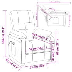 Vidaxl Elektrické sklápacie masážne kreslo hnedé látka