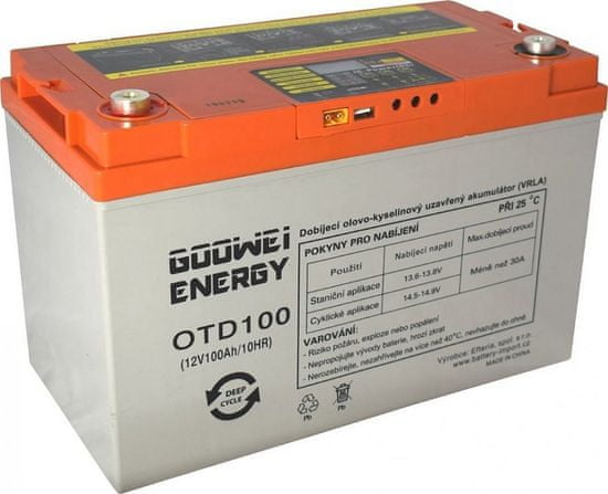 4DAVE DEEP CYCLE (GEL) baterie GOOWEI ENERGY OTD100, 100Ah, 12V