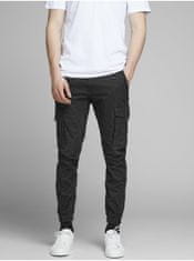 Jack&Jones Čierne tapered fit nohavice Jack & Jones Paul 32/32