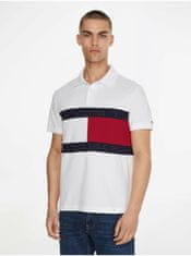 Tommy Hilfiger Červeno-biela pánska polokošeľa Tommy Hilfiger L