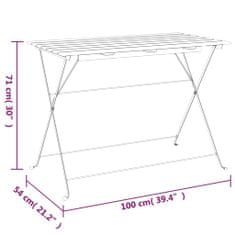 Petromila vidaXL Skladací bistro stolík 100x54x71 cm akáciový masív a oceľ