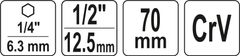 YATO Nadstavec 1/4" - 1/2" 70mm