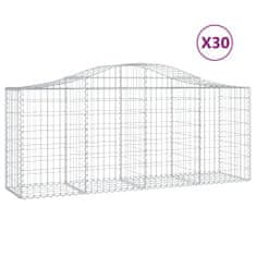 Petromila vidaXL Oblúkové gabionové koše 30 ks 200x50x80/100 cm pozink. železo