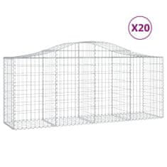 Petromila vidaXL Oblúkové gabionové koše 20 ks 200x50x80/100 cm pozink. železo