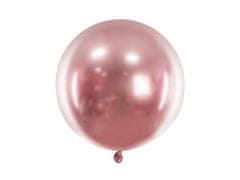 PartyDeco Balón veľký ružovo-zlatý metalický 60cm