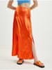 Oranžová dámska saténová maxi sukňa VILA Ella M