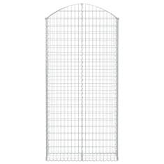 Vidaxl Oblúkový gabionový kôš 100x30x200/220 cm pozinkované železo